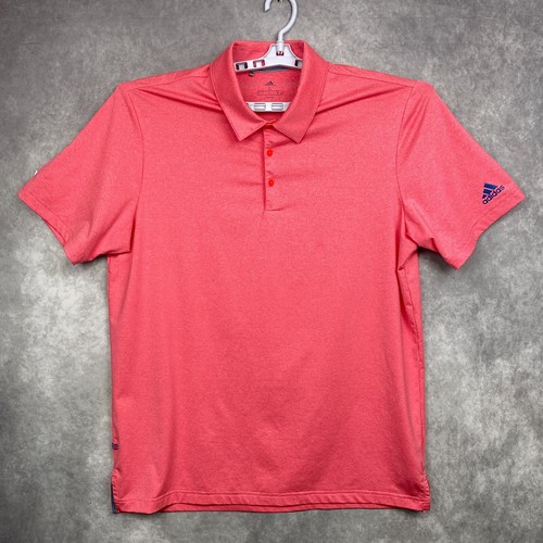 ADIDAS Polo Shirt Men's Large Red Golf Soccer Activewear Business Casual Preppy