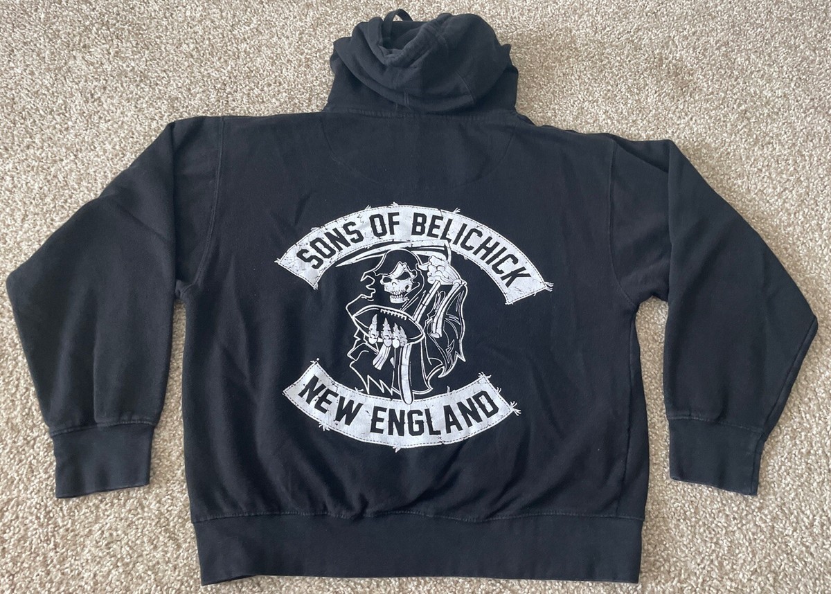 Sons Of Belichick New England Nation Black Hooded Sweatshirt Men Medium