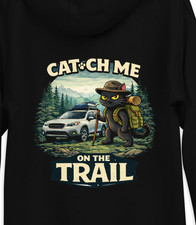 Funny Hiking Cat Cat-ch Me on the Trail Hoodie Outdoor Cat Hoodie