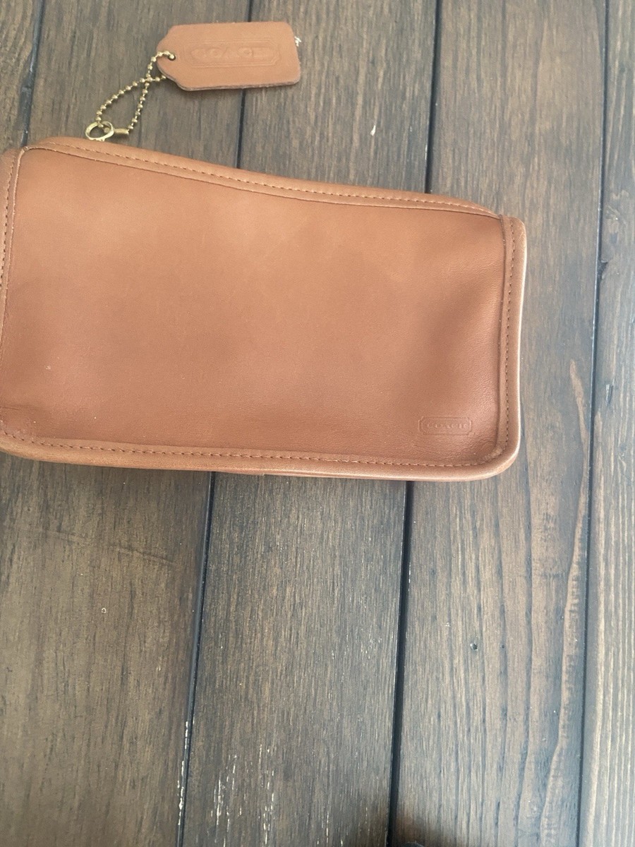 バッグ Vintage Coach Chunky Case makeup Pouch Vintage Coach New York Chunky Case Leather Makeup Kit Pouch