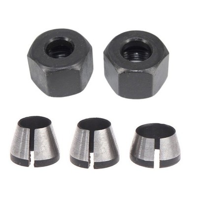 Carbon Steel Collet Chuck Adapter Nut Shaft Rotary Tool Accessories 6/6.35/8mm