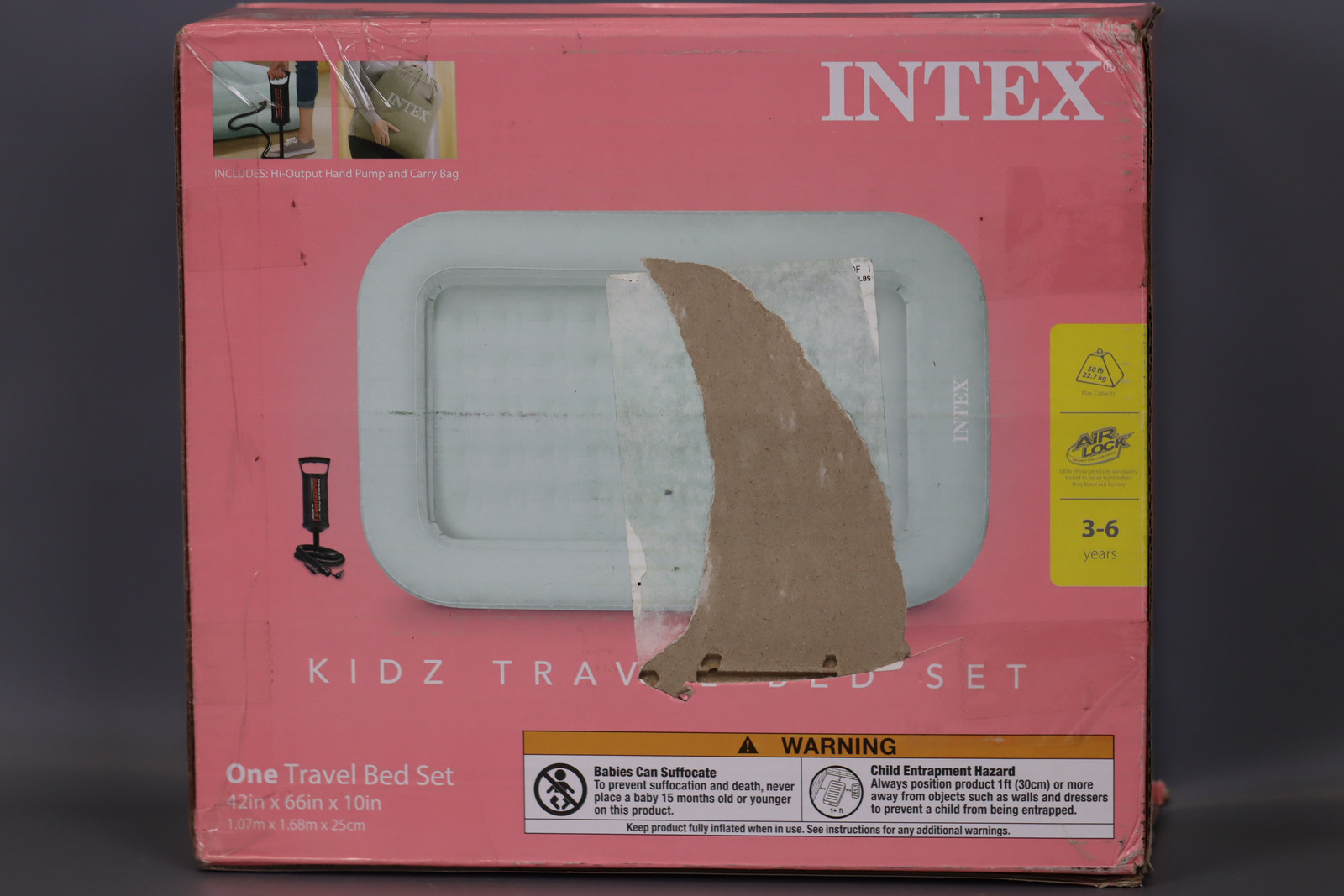Intex Kids' 10" Toddler Travel Manual Pump Air Mattress - Light Mint Green.