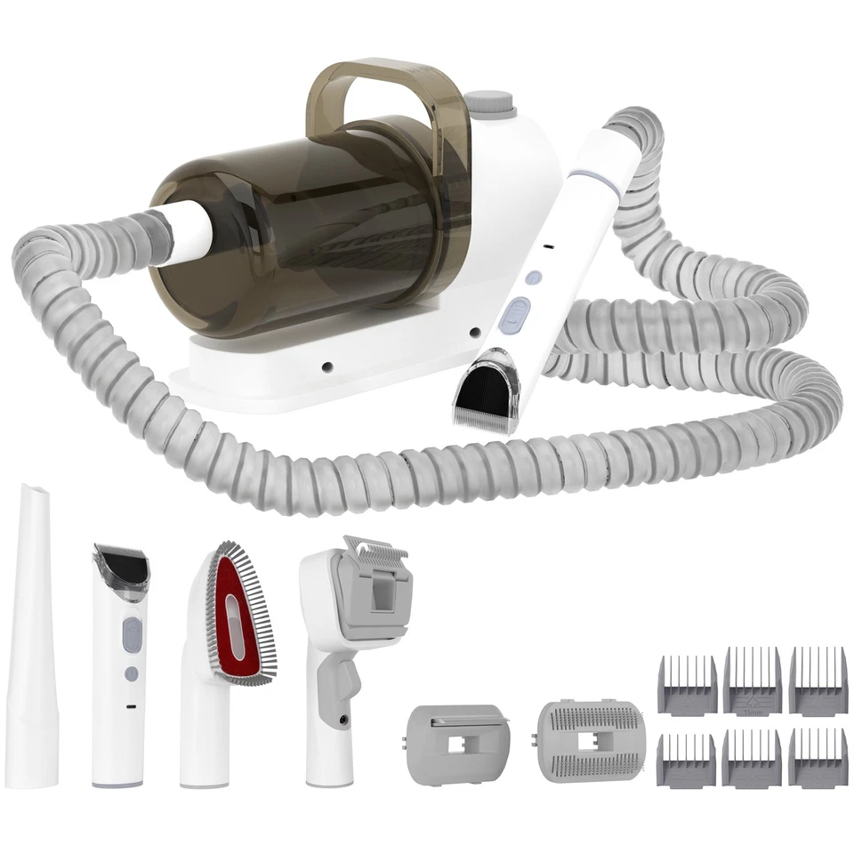 Kit de aseo de mascotas 5 en 1 cortapelos profesional de succión al vacío para mascotas Foto 2 de 4