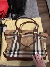 Burberry House Check Canvas Marta Diaper Bag Excellent Condition with Dust Bag
