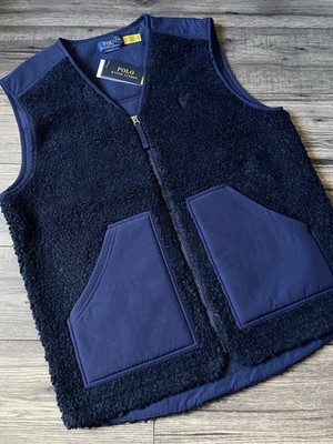 POLO RALPH LAUREN PERFORMANCE WINDBLOCKIERENDE HOCHFLORIGE FLEECEWESTE GRÖSSE M NEU MIT ETIKETT