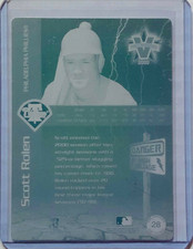 1/1 SCOTT ROLEN 2000 VANGUARD HIGH VOLTAGE CARD PRINTING PRESS PLATE PHILLIES