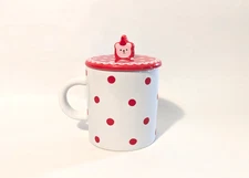 NEW DAISO Japan KAWAII POLKA  Mug with Lid