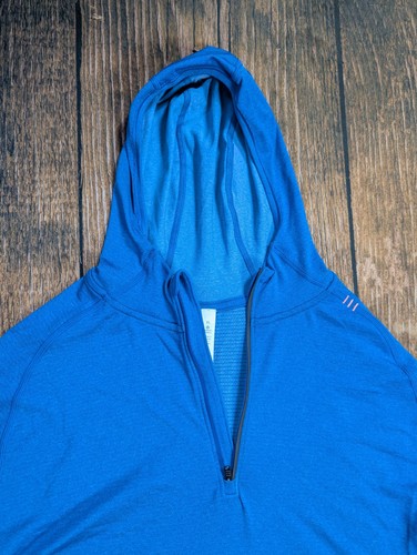 Felpa con cappuccio mezza zip Lululemon Metal Vent Tech blu uomo taglia XL usata in ottime condizioni - Foto 2 di 13