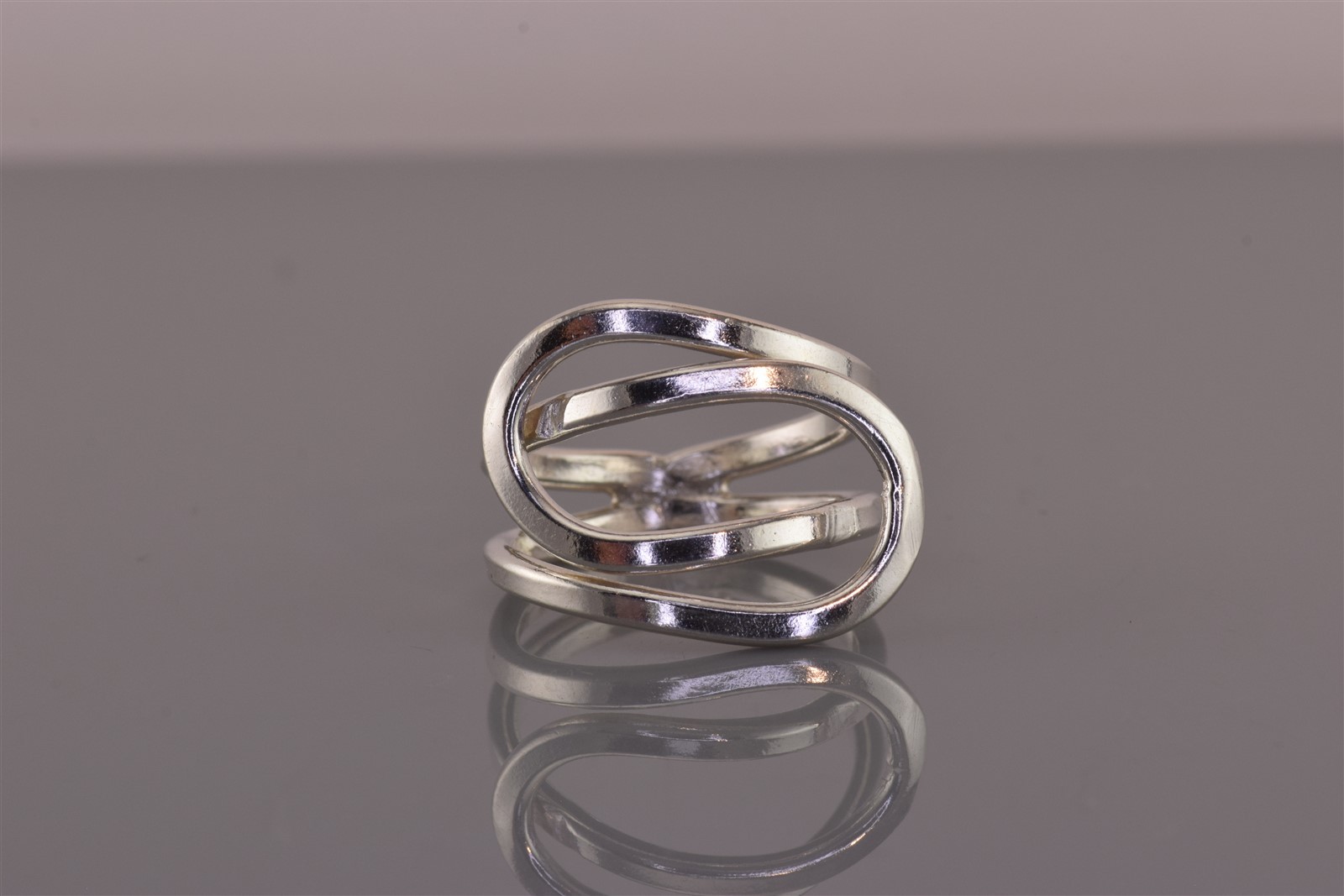 Sterling Silver Square Framed Interlocking Double… - image 7