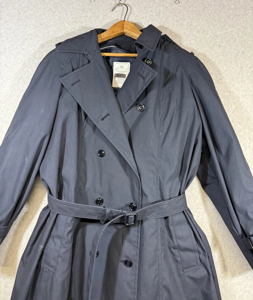 Gabardina para todo clima de la Fuerza Aérea de los Estados Unidos 16L azul marino con cinturón forro extraíble Foto 2 de 4