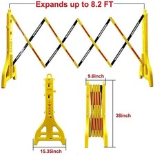 Expandable 2.5m Folding Safety Barrier – Yellow Retractable Temporary Crowd Cont