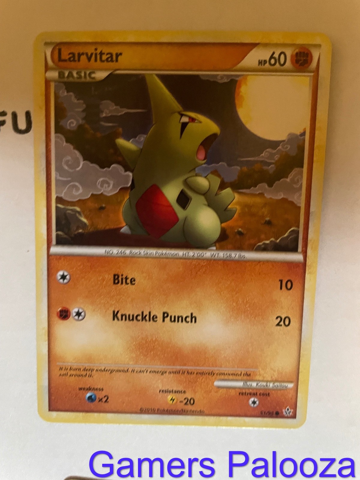 Larvitar 51/95 Common HGSS Unleashed Pokemon Lightly Played