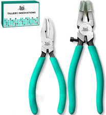Professional 2 PC Breaking and Grozing and Running Plier Set Perfect for Stained