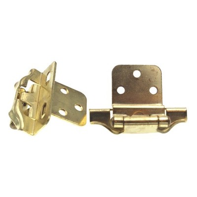 Pair Hickory Hardware Polished Brass 3/8'' Inset Hinges 1/4'' Overlay P61030F-3