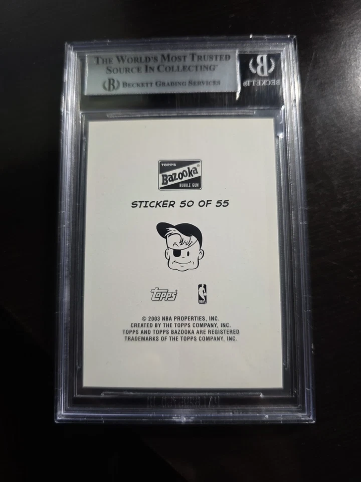 2003-04 Topps Bazooka Stickers Anthony Bosh Milicic LeBron James #50 Beckett 9 - Image 2 of 2