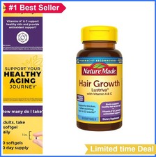 Biotin Hair Growth Softgels 10000mcg Vitamin C A Lustriva 30 Count Gluten Free