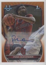2022 Bowman U Chrome Prospect Orange Refractor 8/25 Posh Alexander #64 Auto 1yj