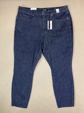 Judy Blue Jeans Womens 22W Blue High Rise Tummy Control Raw Hem Stretch Denim