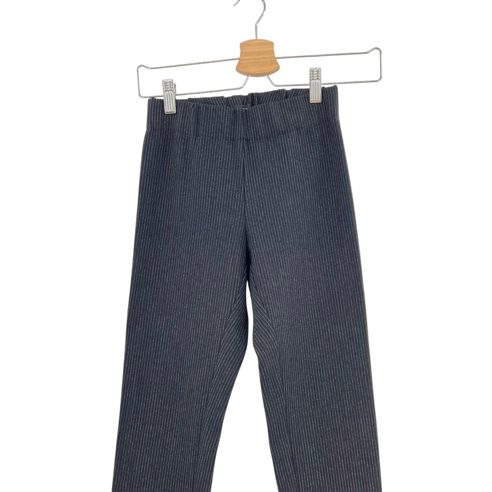 Joseph Pinstripe Leggings Trousers Gabardine Stretch Black Size 34 US 2 - Image 3 of 4