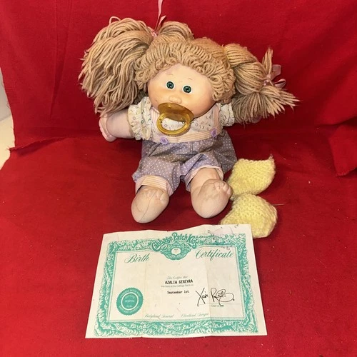 Cabbage Patch Kids Vintage 1985 Butter. Scotch Blonde Hair Girl Doll Pacifier