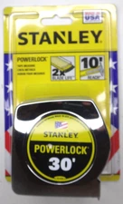 STANLEY POWERLOCK 30' LOCKING Tape Measure 33-430 Classic Series 10' Reach USA