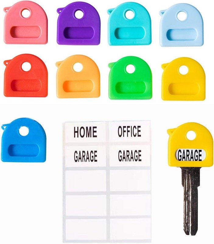 Key Covers with Labels 9 Piece Set Key Caps Easy Key Identification Key Covers C