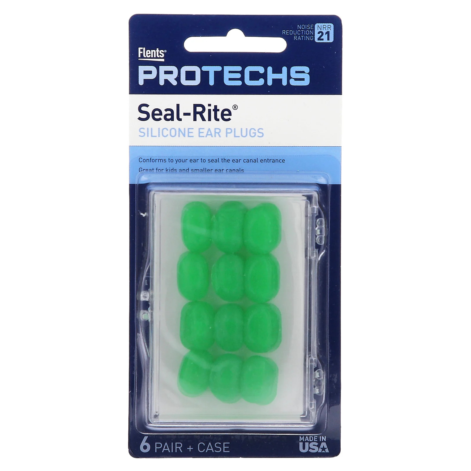 Pro-Techs Seal-Rite Силико беруши Зеленые 6 пар и футляр 2890₽
