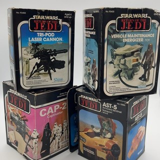 Vintage Star Wars Kenner ROTJ Spielzeug in Schachtel Lot x4 AST 5 CAP 2 Kanone