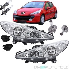 2x Peugeot 207 Scheinwerfer SET Halogen H1/ H7/ H7 +Nebel +BIRNEN SET XXL+Motor