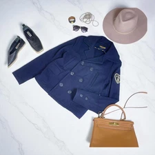 Ralph Lauren Rugby Peacoat Navy Classic Coat Used Rare Men's Outerwear