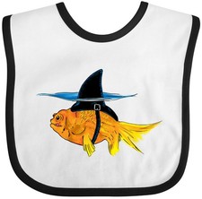 Inktastic Funny Goldfish With Shark Fin Baby Bib Sharks Pet Cute Dream Big Keep