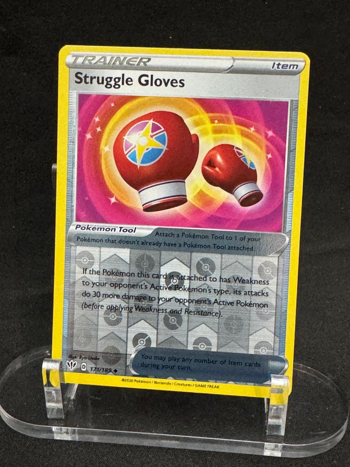 Struggle Gloves 171/189 Uncommon Darkness Ablaze Pokemon Reverse Holo Near Mint