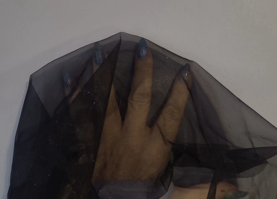 Tela vintage de organza de cristal negro de 10 yardas para disfraces decoración de alas de hadas Foto 2 de 4