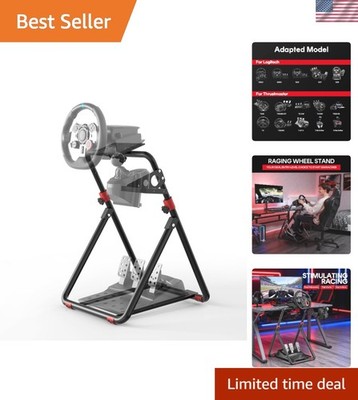 Universal Adjustable Racing Wheel Stand - Fits Logitech & Thrustmaster Wheels