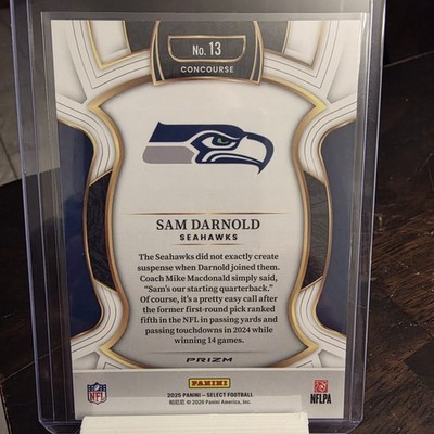 2025 Panini Select Sam Darnold #13 Concourse Zebra SSP Seahawks