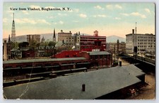 [17i15] Postcard 1916 View From the Viaduct Binghampton New York