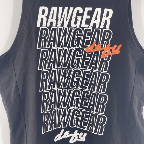 Camiseta sin mangas RAWGEAR Defy negra de peso pesado para gimnasio talla mediana nueva con etiquetas - Imagen 2 de 5