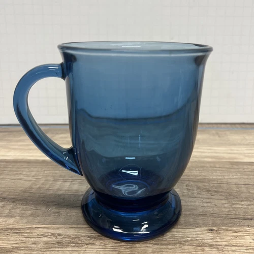Vintage Large Anchor Hocking Cobalt Blue Glass Coffee or Tea Mug 16 Oz 
