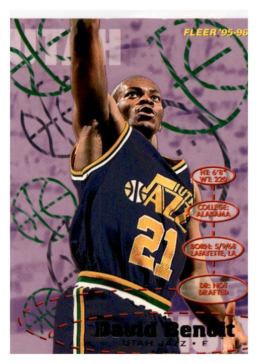 1995-96 Fleer European #183 David Benoit Utah Jazz