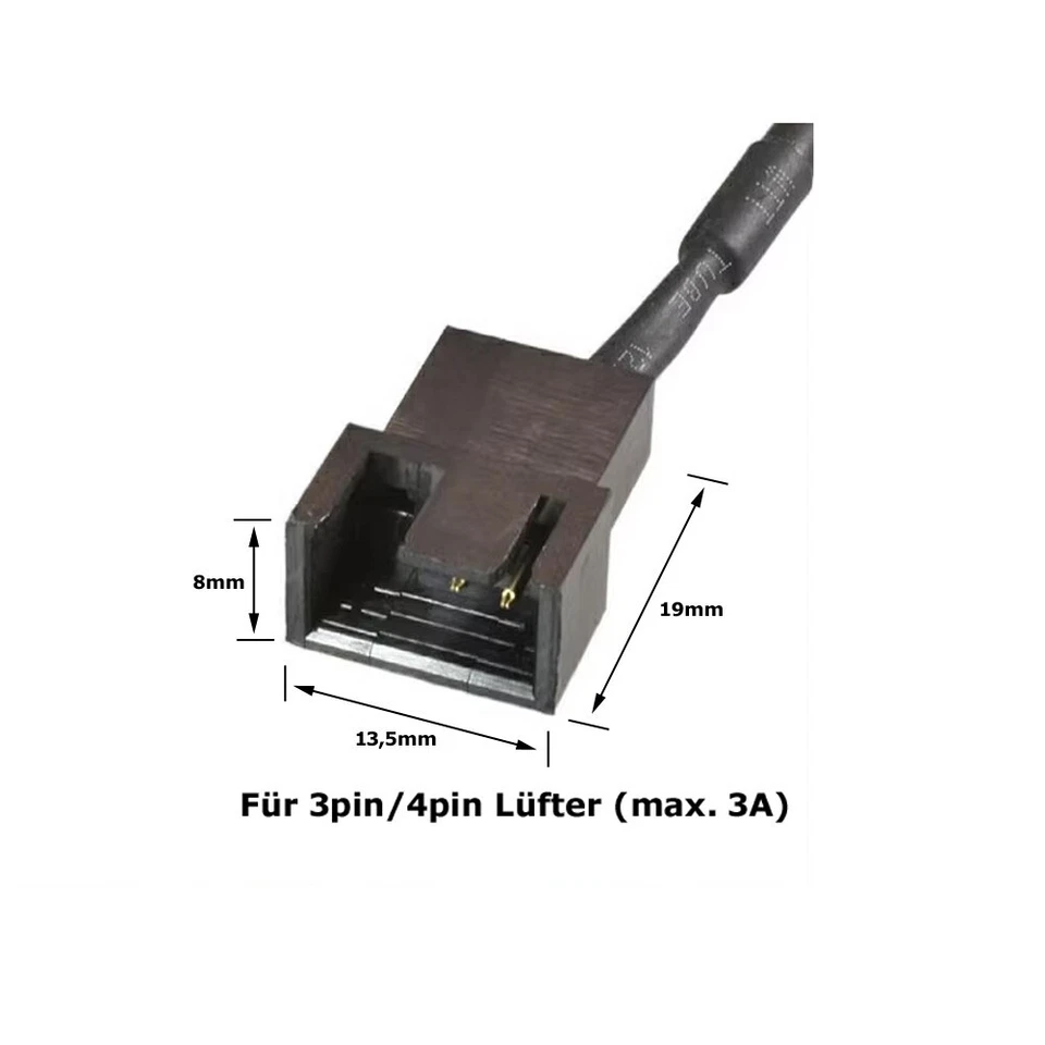 M34 4 Pin Molex auf 4 x 3 / 4-Pin PMW 12V PC Gehäuselüfter Stromversorgungskabel - Bild 4 von 4