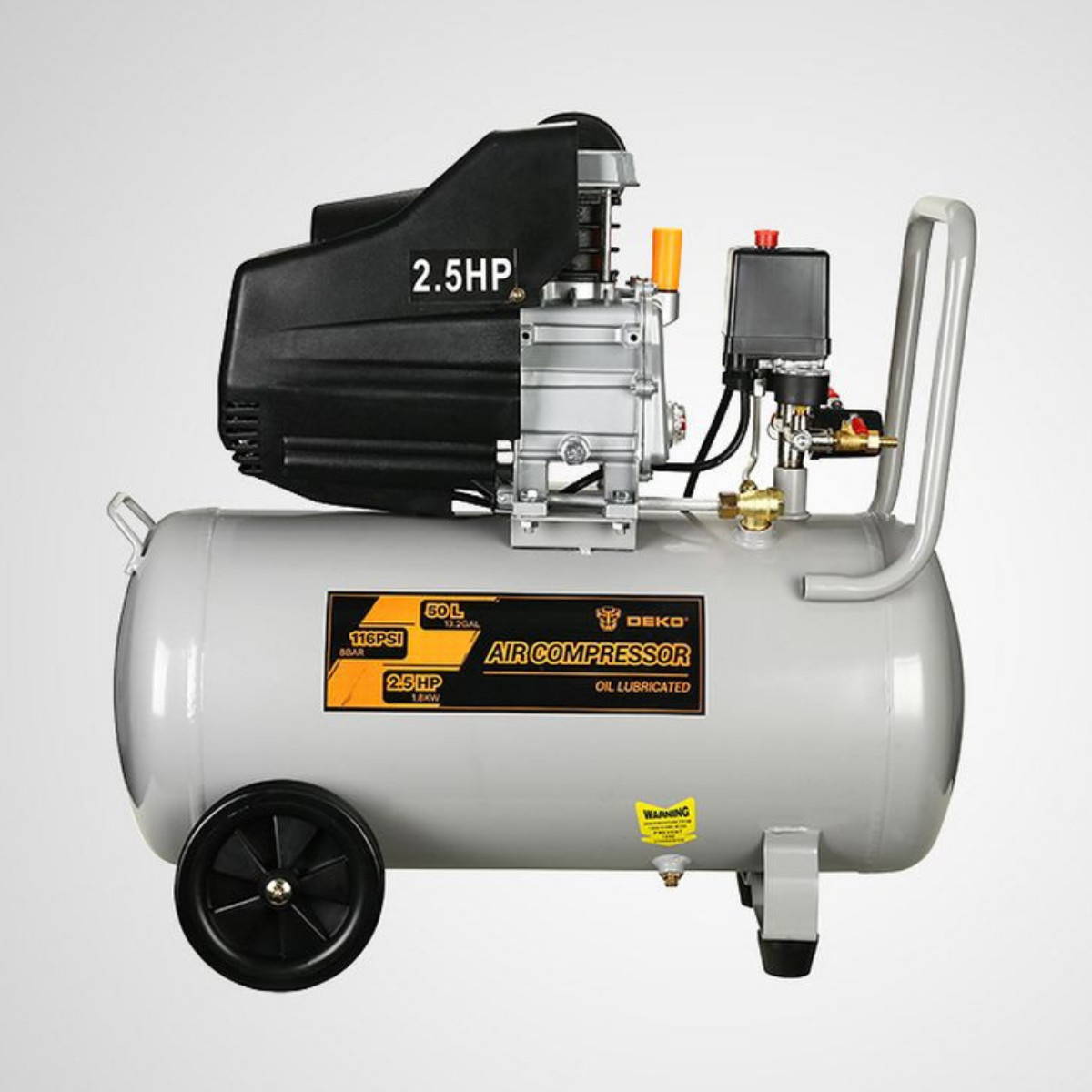 Compresseur d'atelier 50 L lubrifié à forte pression de 8 bar