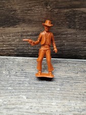 MPC plastic cowboy figure vintage 1960s one pistol red brown branded