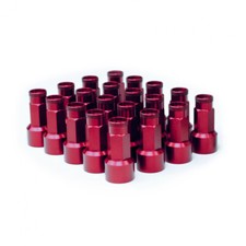 20x Lug Nuts Estilo-R Lugnut Alu Lug Nuzz Cover Rot eloxiert SW 17