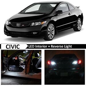 Details About White Interior Reverse Led Light Package Kit Fit 2006 2012 Honda Civic Coupe