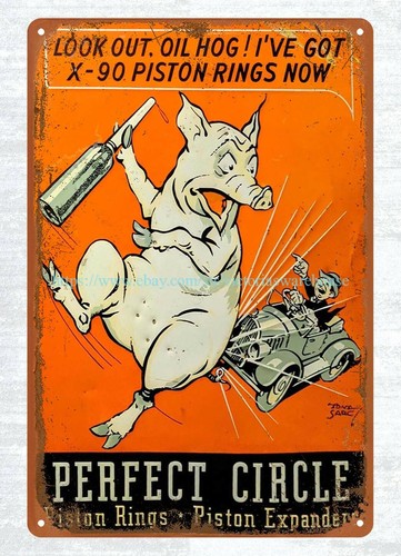 Círculo perfecto Lata de Metal Anillos de Pistón signo Vintage Decoración pared | eBay