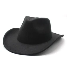 Black Western Cowboy, Cowgirl Hat, Adjustable Cotton & Polyester, Men Women