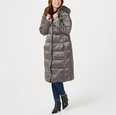 Centigrade - Puffer Coat with Oversized Collar - Metal - Select XXS or L or XL
