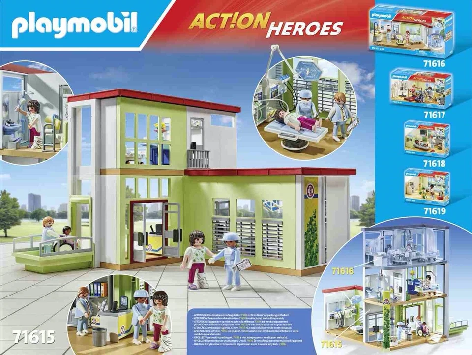 Playmobil 71615 Aciton Heroes: Modern Hospital 165 pcs Toy Building Kit - Image 4 of 4