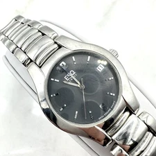 ESQ 300670 Unisex Stainless Steel Analog Gray Dial Date Quartz - NEW BATTERY