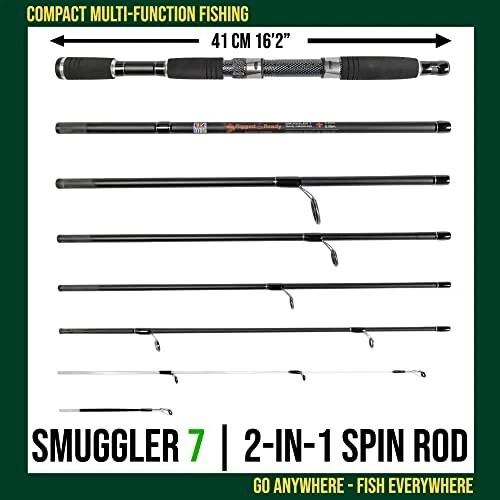 Smuggler 7 Compact Portable Travel Fishing Rod & Case 8.5’ spin ,general fishing - Image 3 of 4